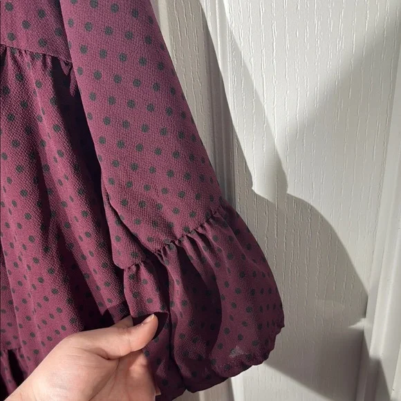 Pretty Little Thing Purple Polka Dot Tiered Dress - Picture 4 of 6